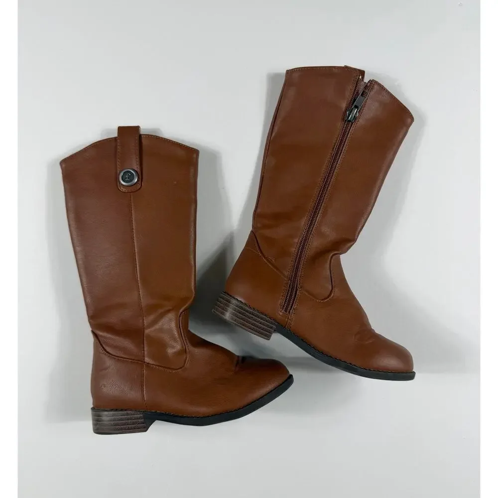 Frye Madeline Mary Cognac Tall Riding Boots Girls Size 11